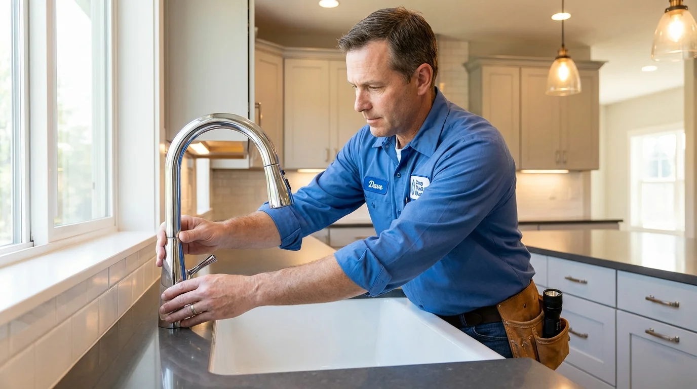 Kitchen faucet installation by Johns Plumbing LLC in Oriskany
